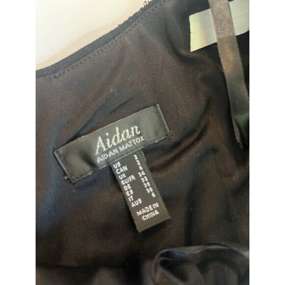 Aidan Mattox Dress Womens Size 2 Blk Beaded Sequin - Picture 2 of 12